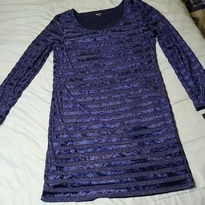 Onyx Nite Blue Velvet Dress Formal Long Sleeve 8